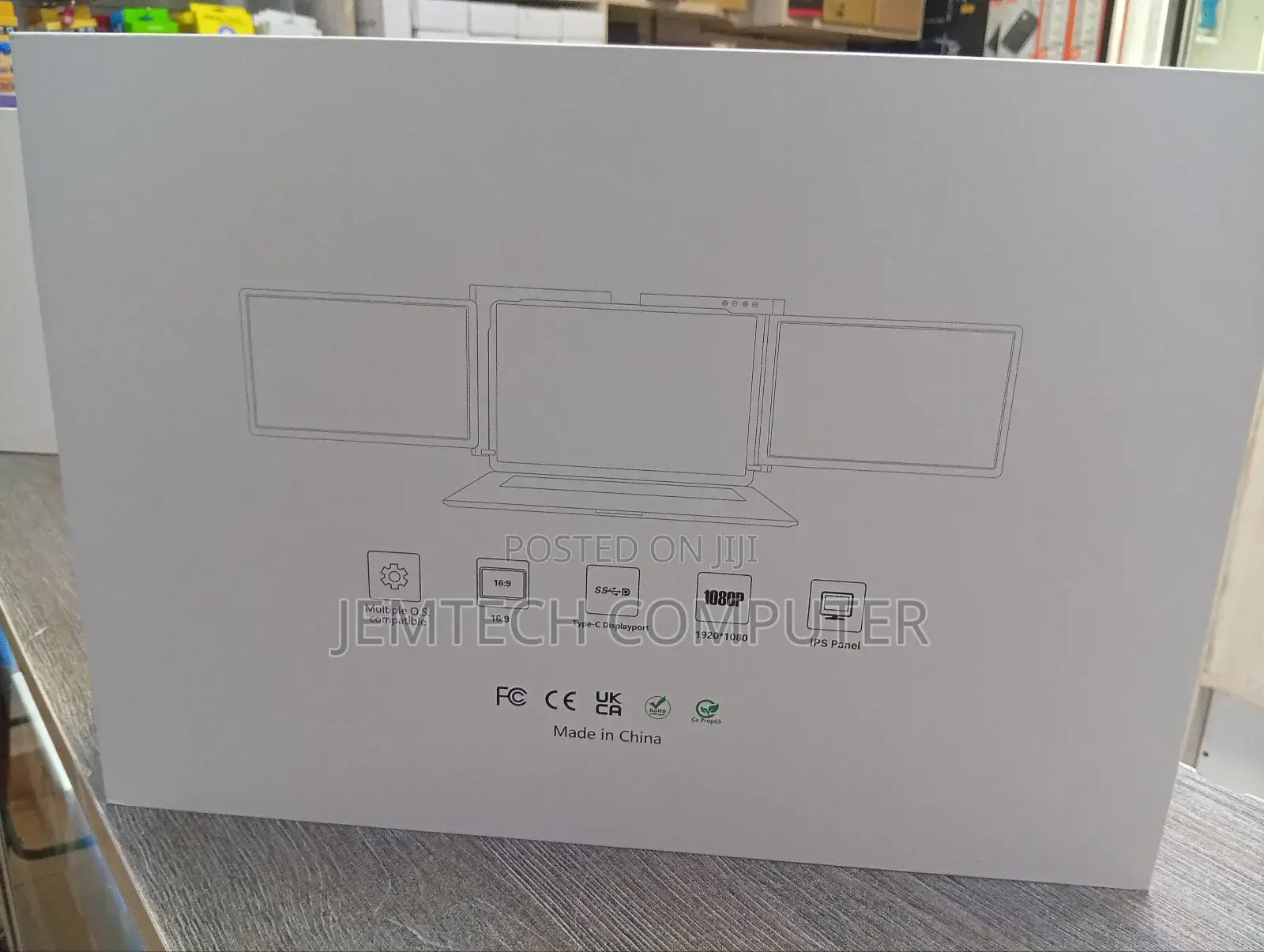 Triple Laptop Monitor Extender Ultra Slim 14" FHD