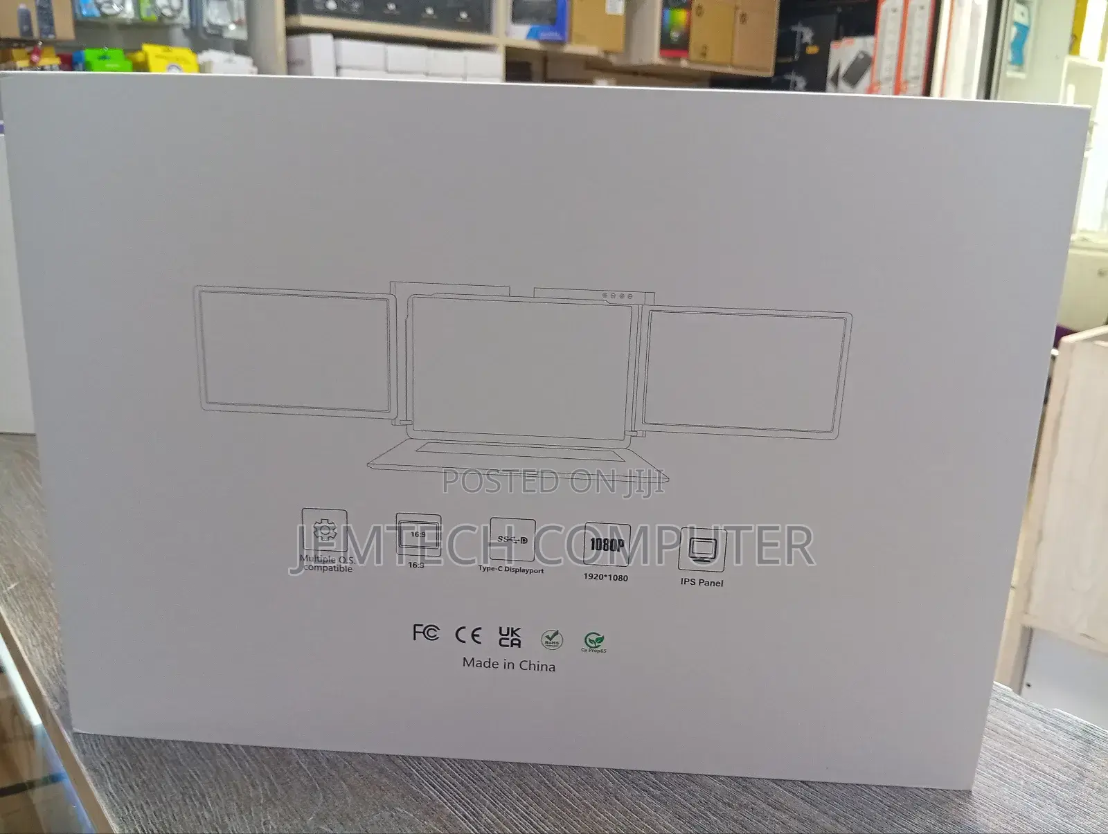 Triple Laptop Monitor Extender Ultra Slim 14" FHD