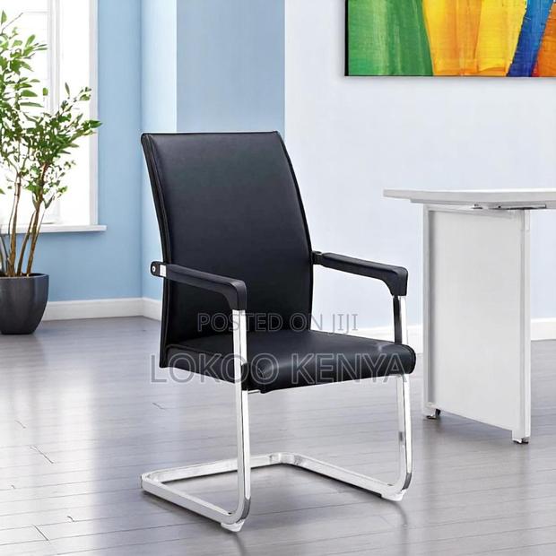 Office Chair: Chrome Black Fixed Office Chair - thumbnail 3