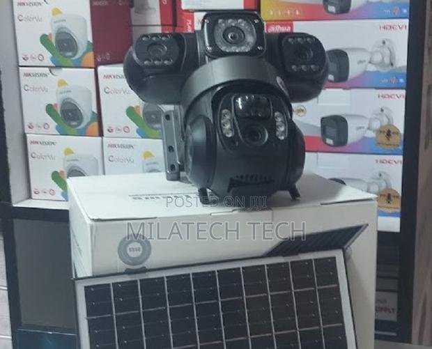 Intelligent v-380 4g Tripple Lens CCTV Solar Camera