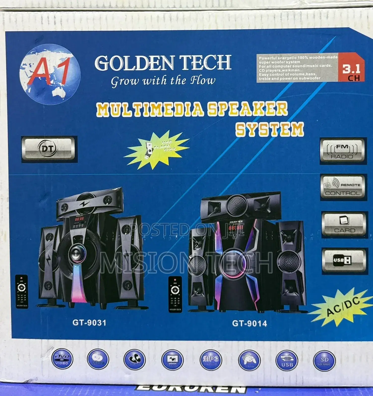 Golden Tech Multimedia Speaker System, Models Gt-9031 