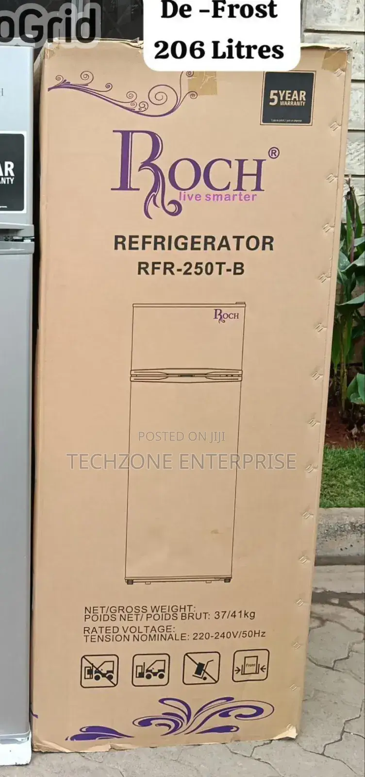 Roch 206 Litres RFR-250dt-B Double Door Fridge - Silver 