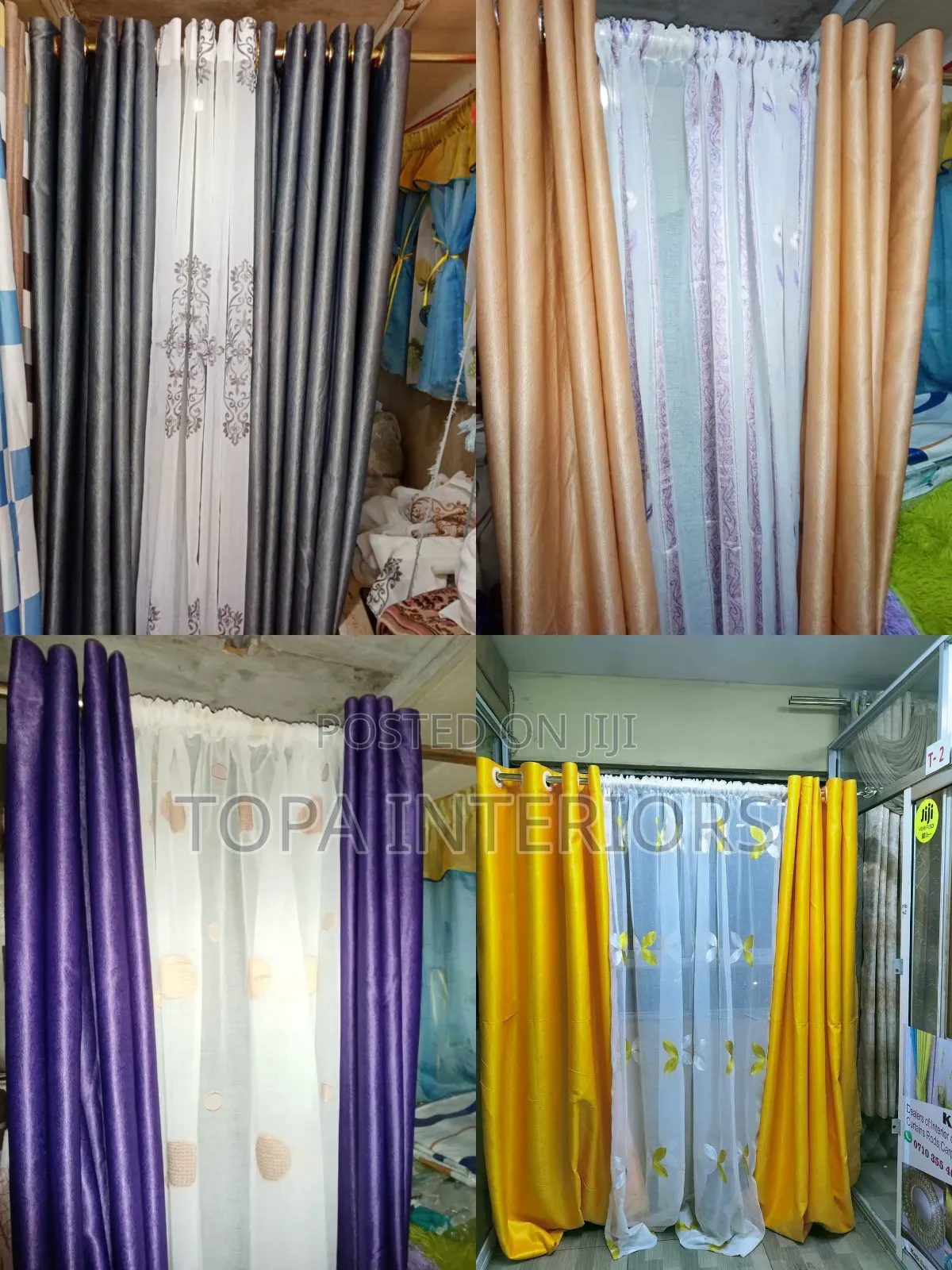 2 Curtains of 1.5 Metres Each Plus 2m Sheers Curtains Set