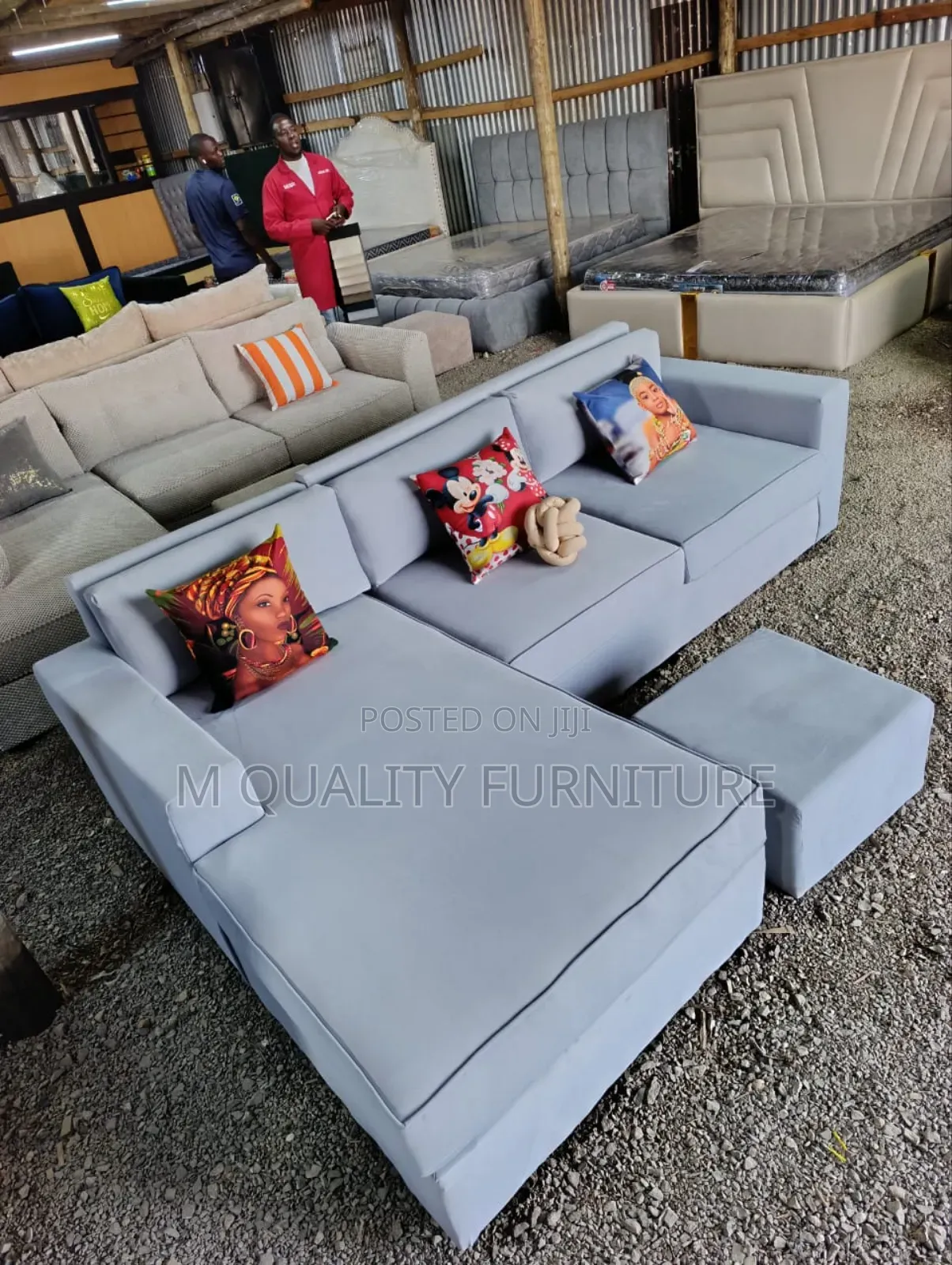New Gray Modernized Cozy Couch