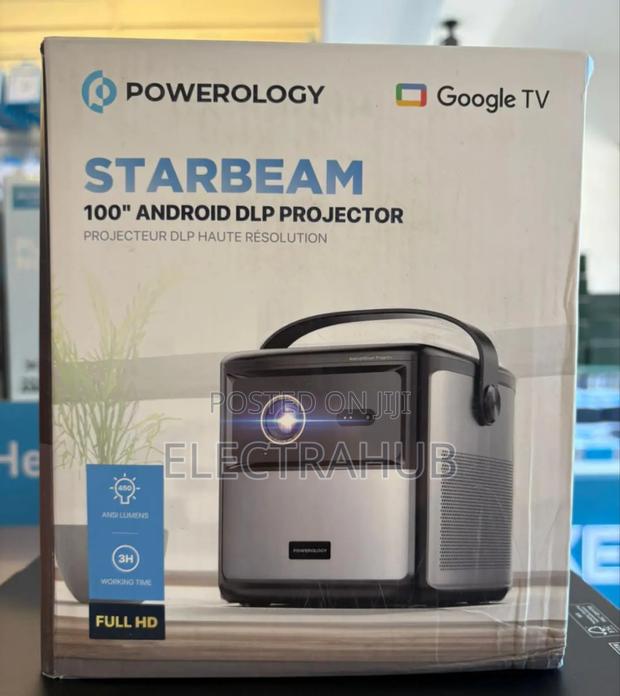 Powerology Starbeam 100" Android DLP Projector New Sealed