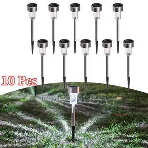 10-pack Solar Led Pathway Stainless Steel Garden Lights
