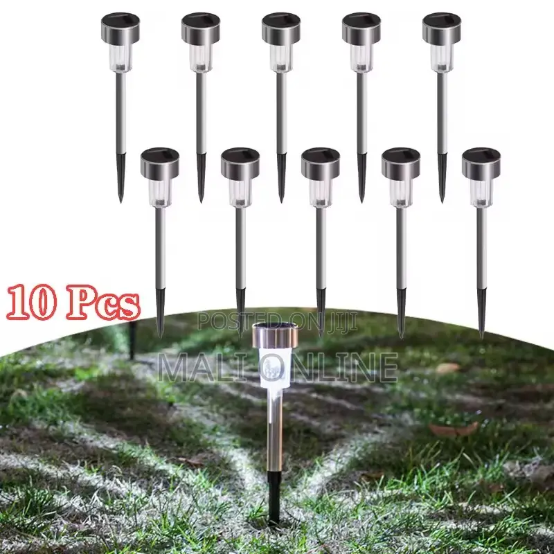 10-pack Solar Led Pathway Stainless Steel Garden Lights