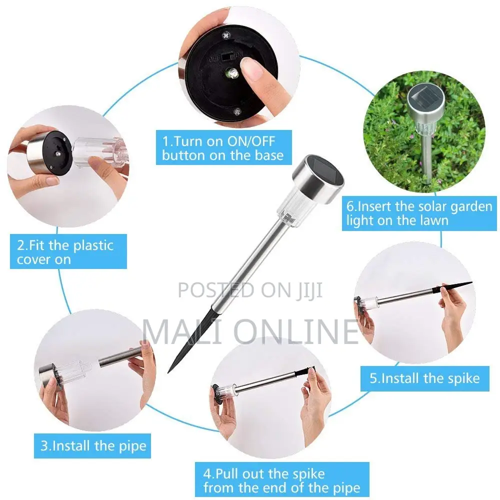 10-pack Solar Led Pathway Stainless Steel Garden Lights