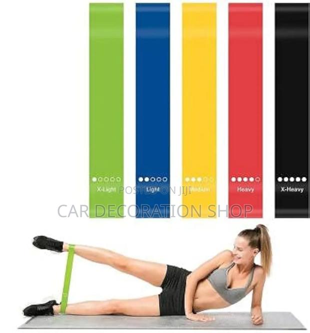 5x Colored Round Power Resistance Band Full Body Workout