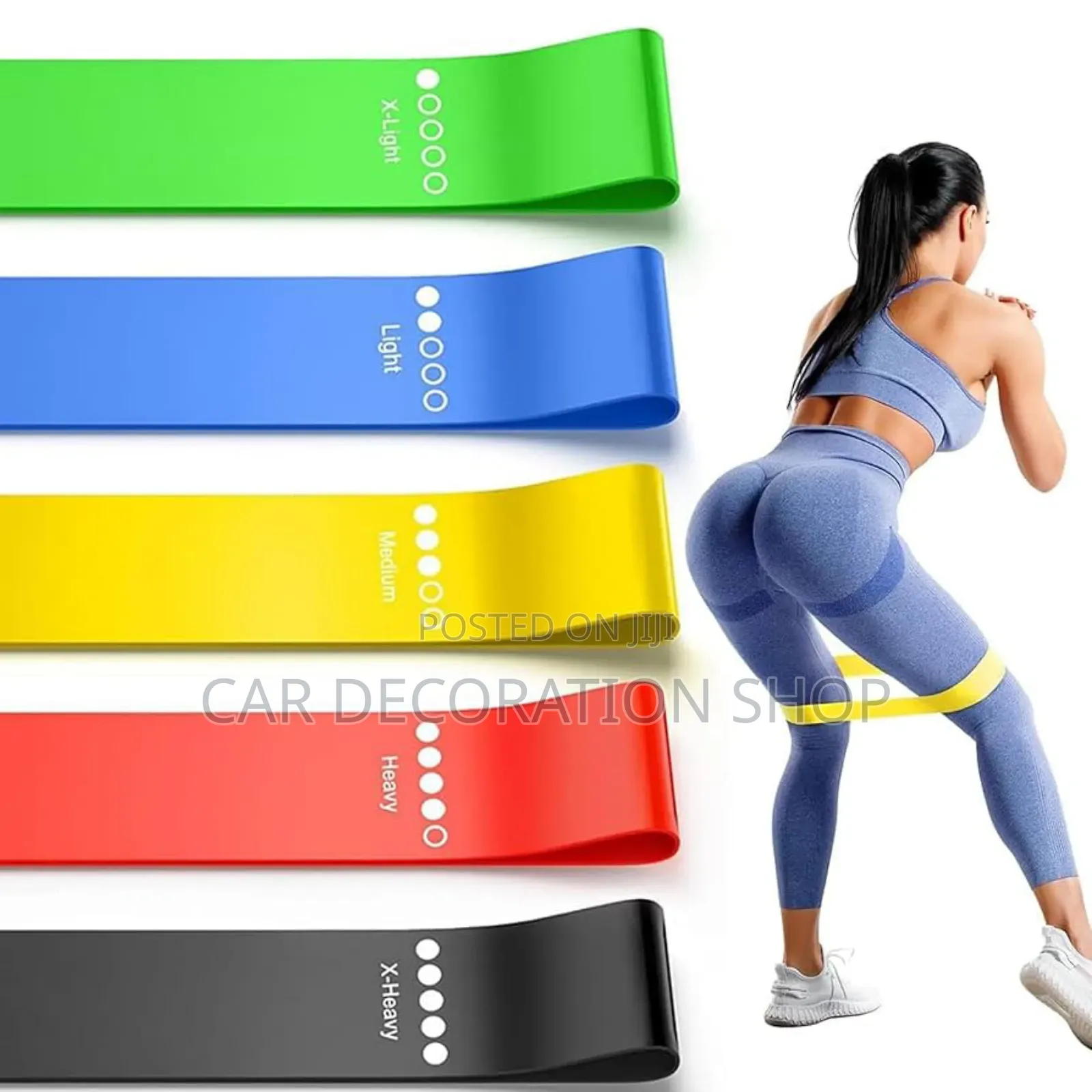5pcs Durable Elastic Fitness Workout Bands