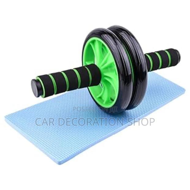 Double Wheel Braked Ab Roller Wheel With Work Out Mat - thumbnail 3