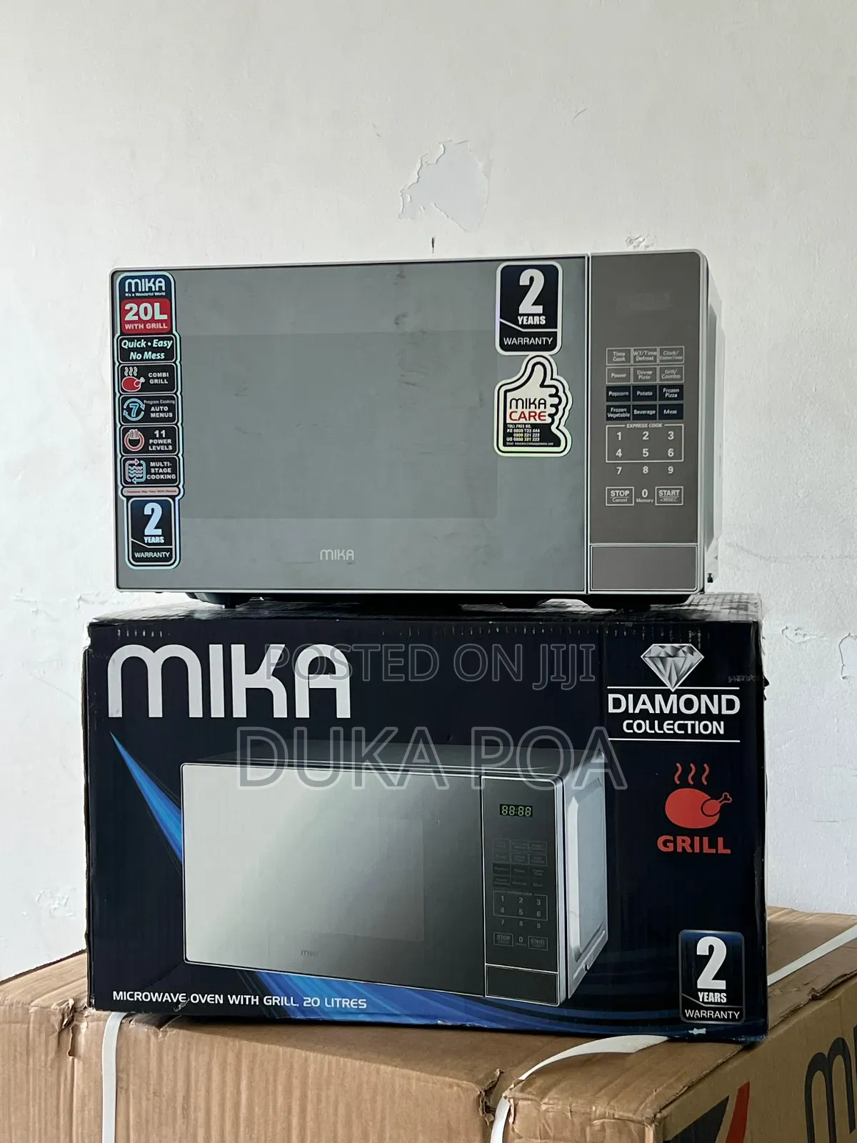 Mika Microwave Oven Grill 20 Litres With 1000w Grill Silver
