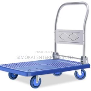 Platform Trolley Blue Plastic Base 900x600x880mm, Max 300kg - thumbnail 2