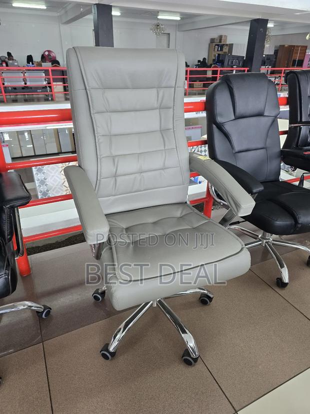 Leather Office Chair Grey - main view