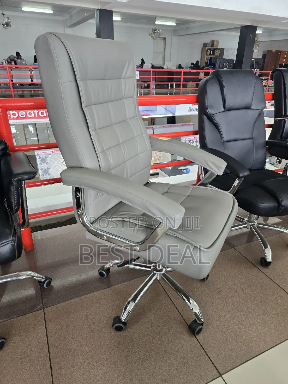 Leather Office Chair Grey