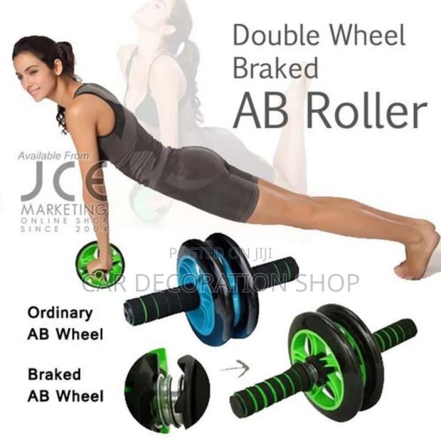 Double Wheel Braked Ab Roller Wheel With Work Out Mat - main view
