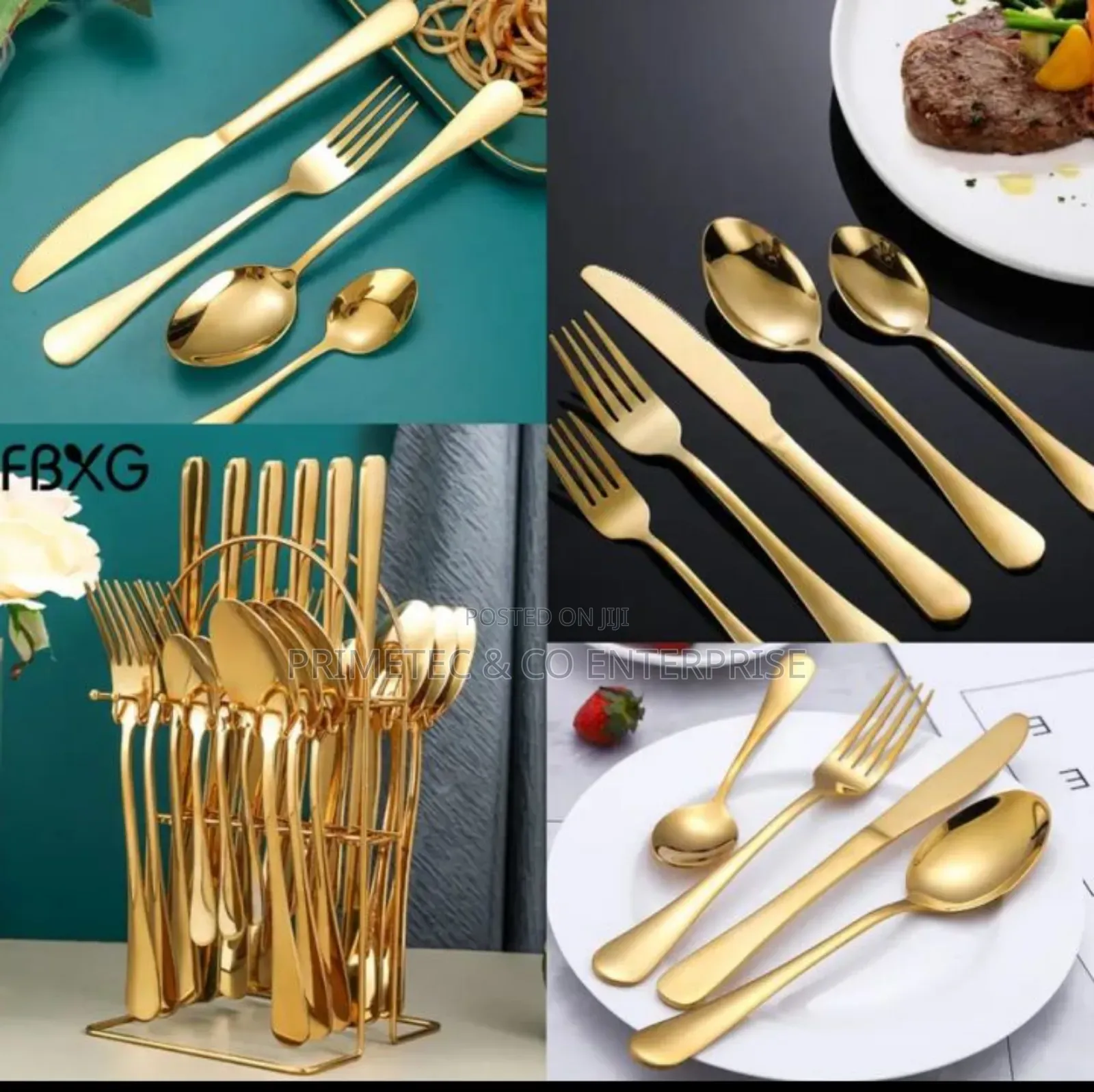24pc Gold Cutlery Set. Spoons