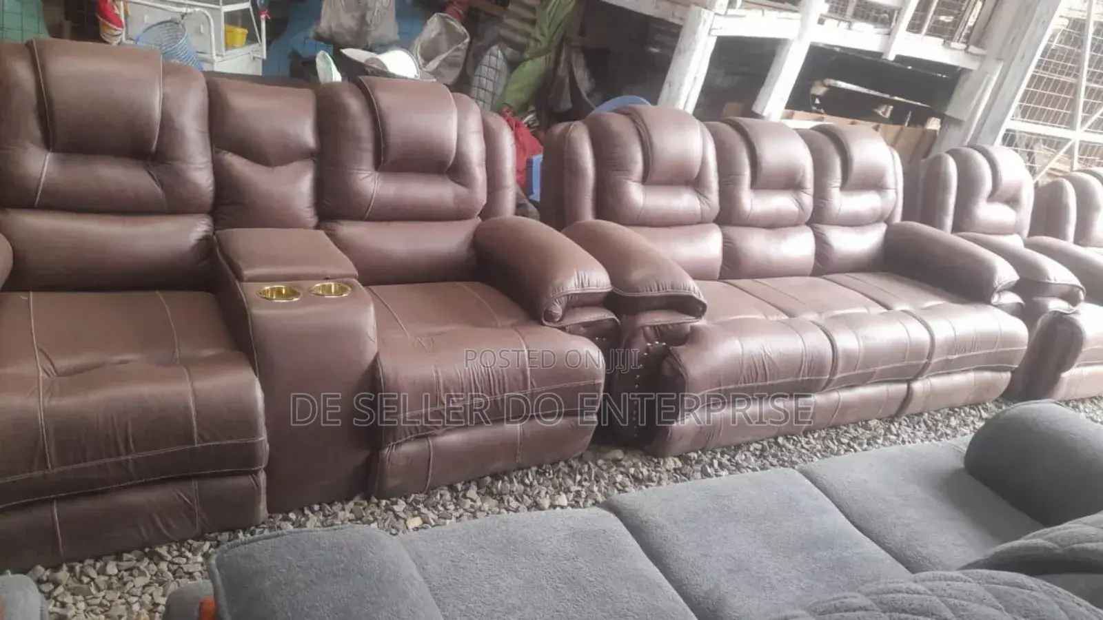 7sester Recliner Leather Sofaset