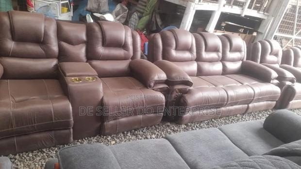 7sester Recliner Leather Sofaset