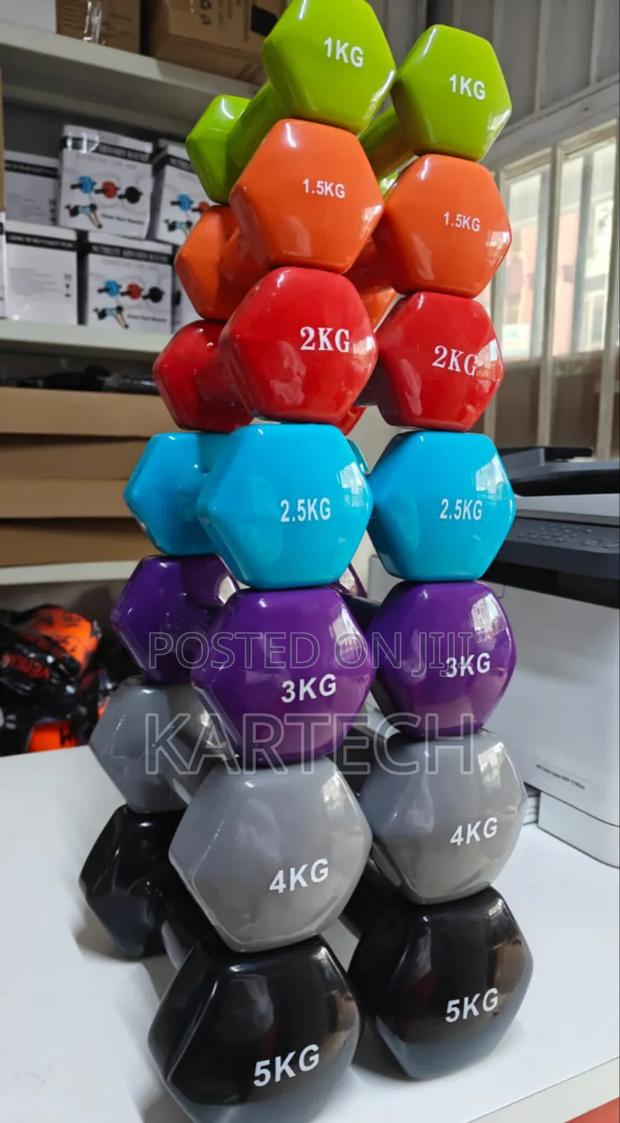 3kg Neoprene Vinyl-Covered Aerobic Exercise Dumbbells - Pair
