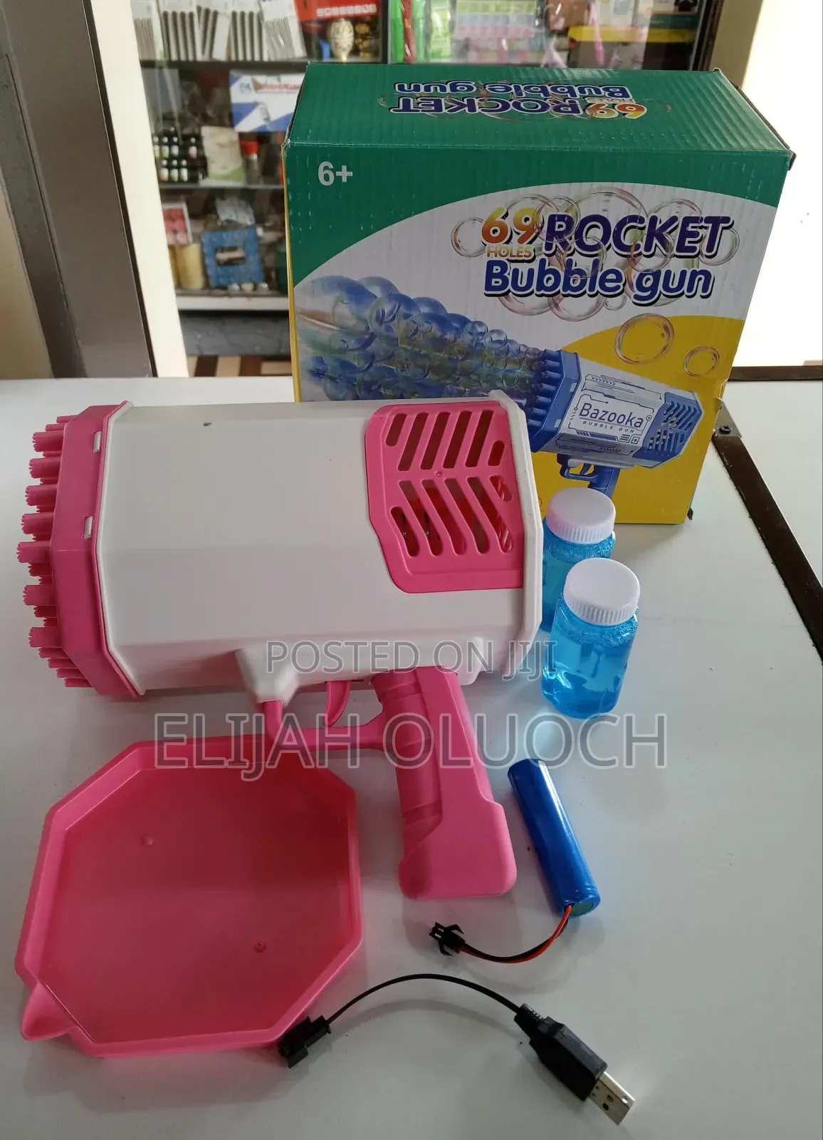 Rechargeable 69-Hole Bazooka Rocket Bubble Gun