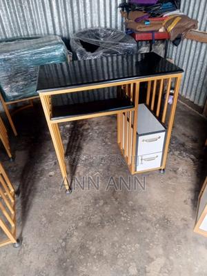 Manicure Table Black White and Gold - main view