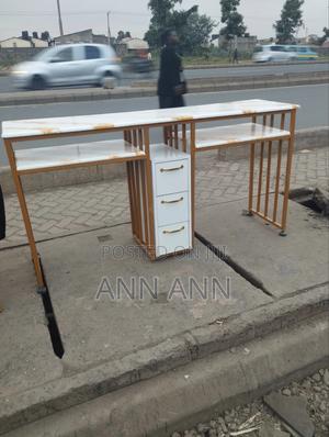 Double Manicure Table White and Gold - main view