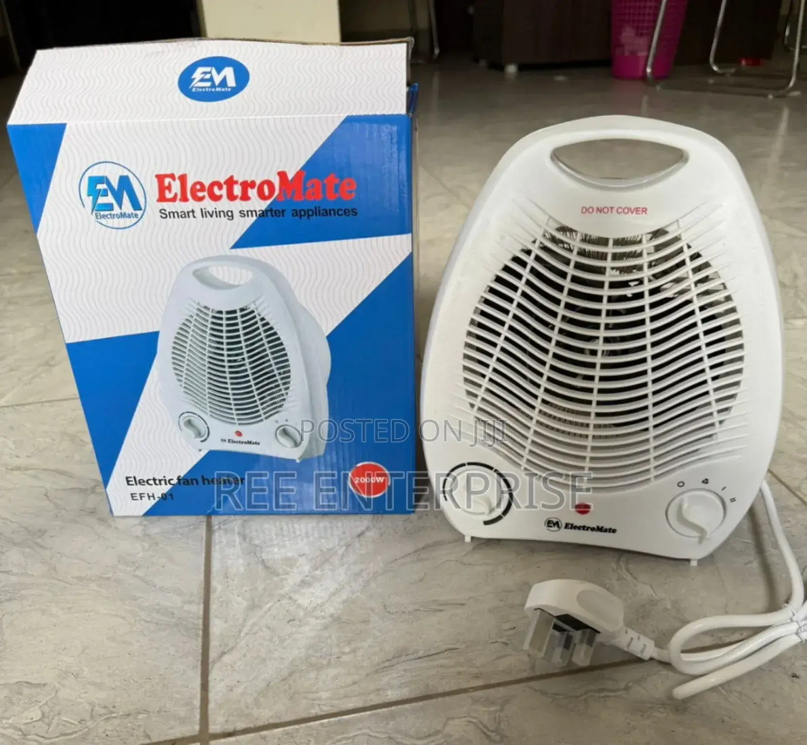 Two Setting Fan Heater Electromate Fan Room Heater