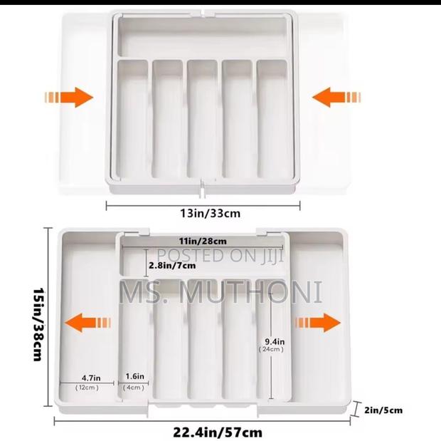 Hard Plastic Expandable Cutlery Drawer Organizer - thumbnail 2