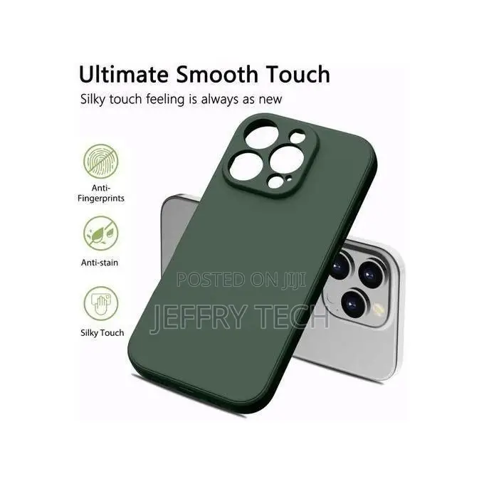 Slim Soft Rubber Shockproof Cover for iPhone 16 Pro Max (Bla