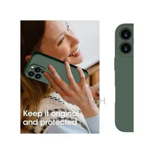 Slim Soft Rubber Shockproof Cover for iPhone 16 Pro Max (Bla