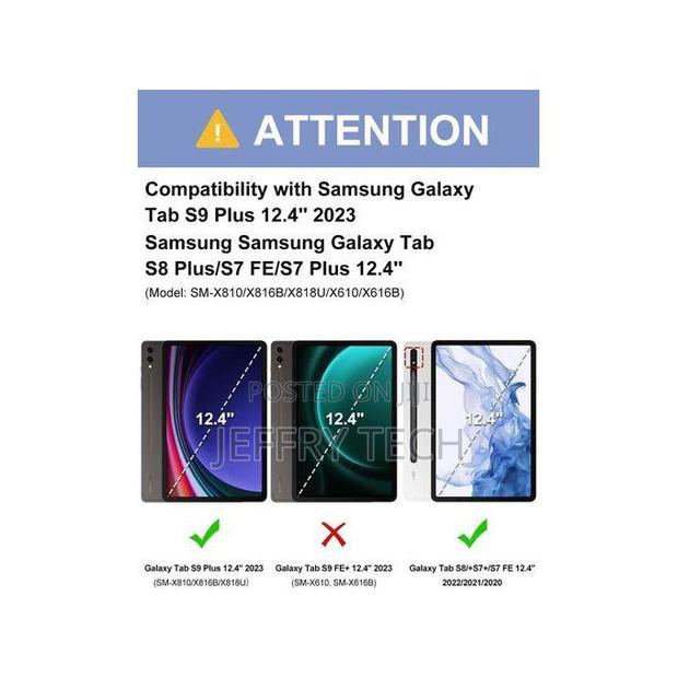 Keyboard Case for Samsung Galaxy Tab S9 Fe+/S9 Plus/S8 Plus/ - thumbnail 2