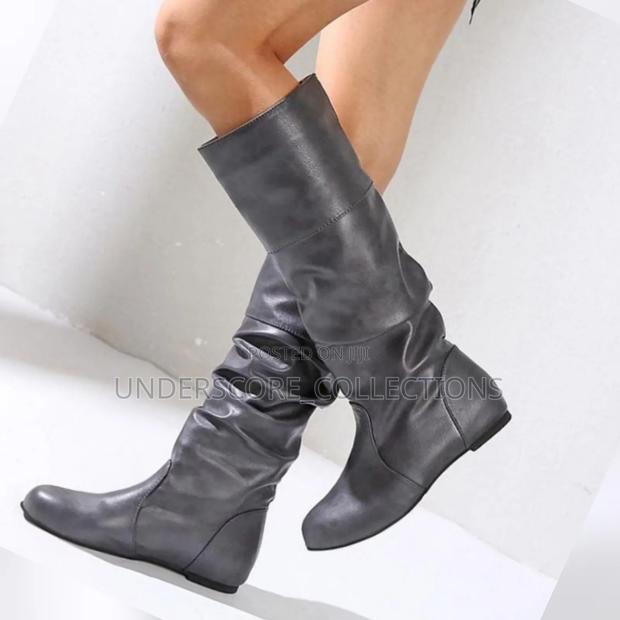 Ladies Flat Leather Boots - main view