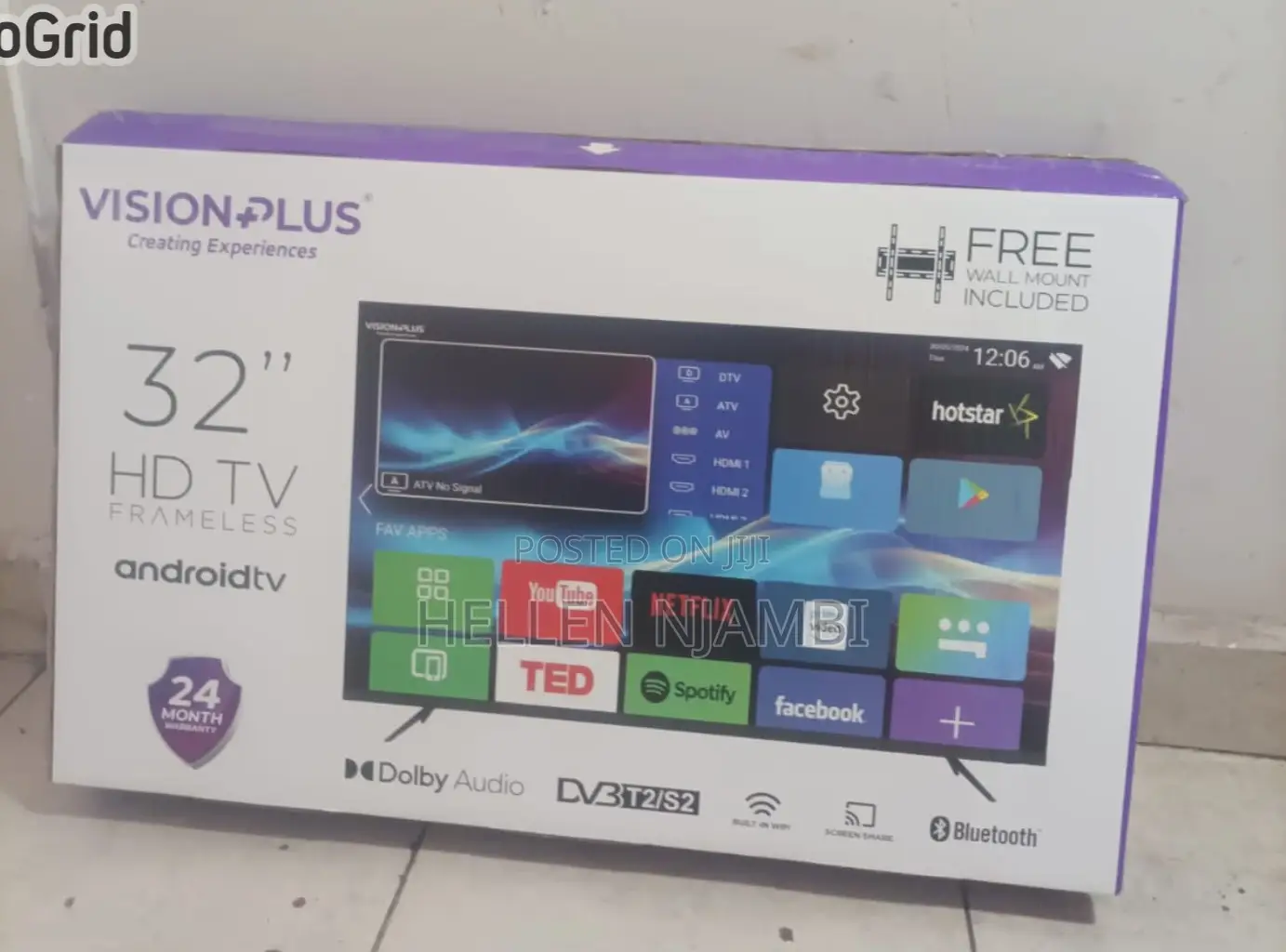 Vision Plus 32-Inch Frameless Hd Android Tv