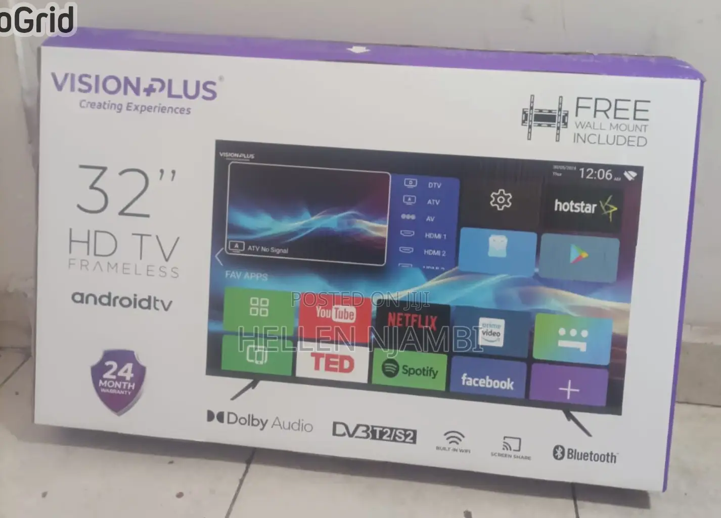 Vision Plus 32" Hd Frameless Android Tv