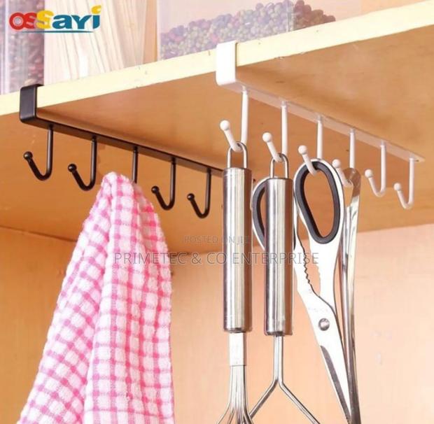 Under the Shelf (Multi~Purpose) Hooks 6 Slot Metallic.