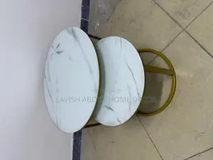 Offer! Glass Top Marble Nesting 2 in 1 Coffee Tables White Gold Legs