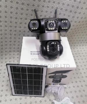 Solar Powered 4g With Sim Card and Mem Card Tripple Lense Camera CCTV