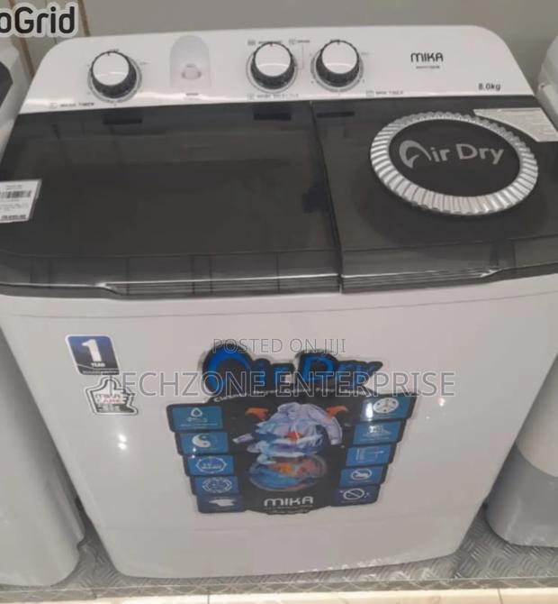 Mika 8kgs Twin Tub Washing Machine - White