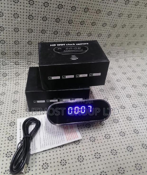 Table Clock Wifi Hidden Spy Camera Audio Video - main view