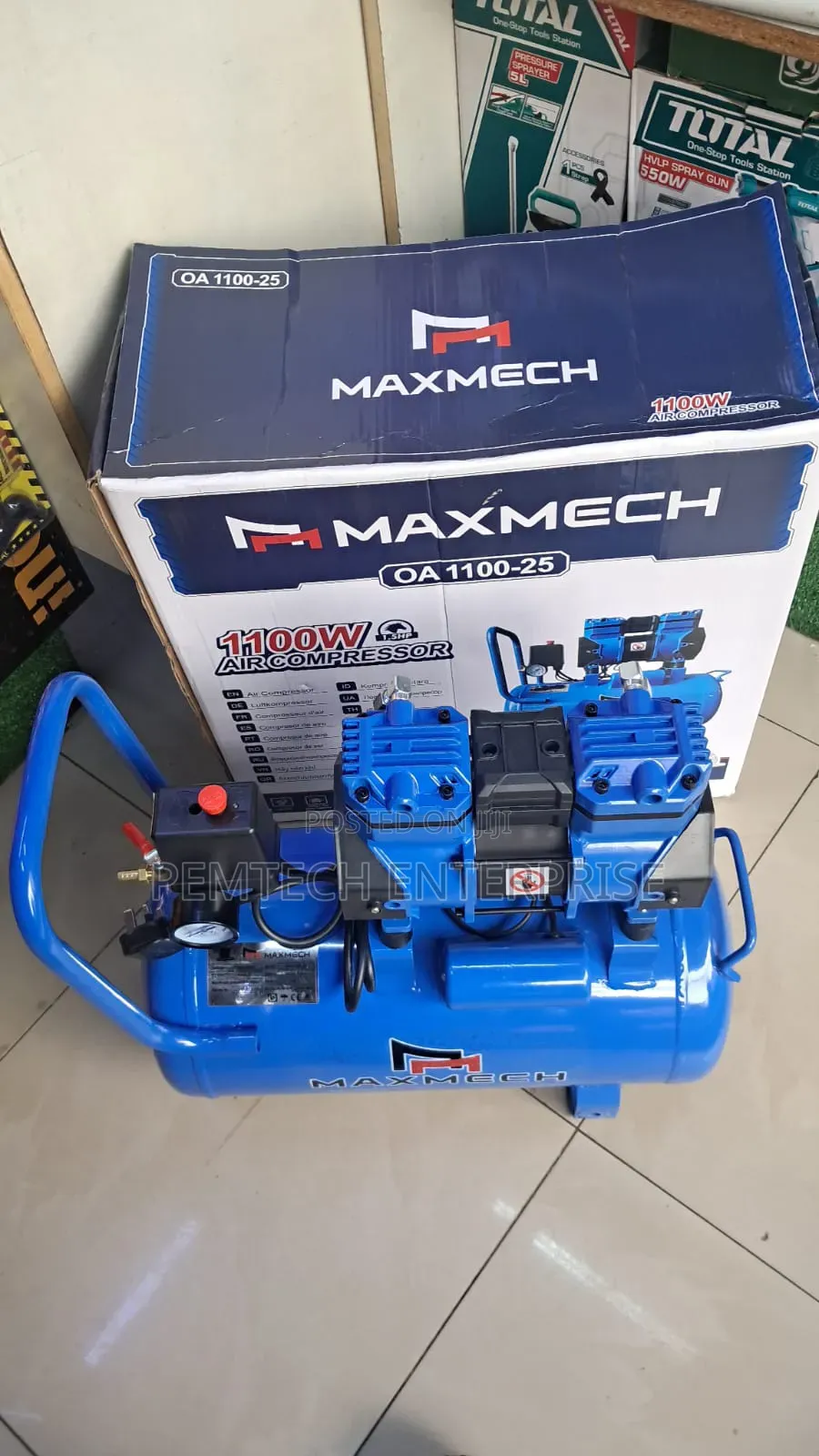 Maxmech Air Compressor Silent Air Compressor 1100w 25l