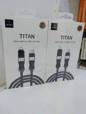 Wiwu Data/Charging Cable 4 In1 60w Titan 1.5m - Black