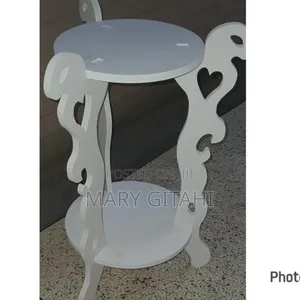 3 Legged 2 Layer White Decor Table