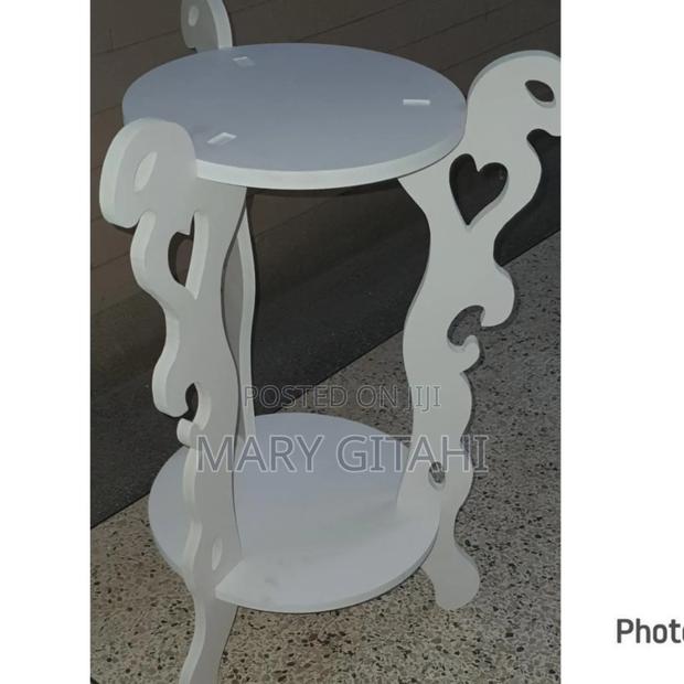 3 Legged 2 Layer White Decor Table