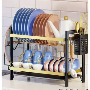 2tier Black Gold Dishrack