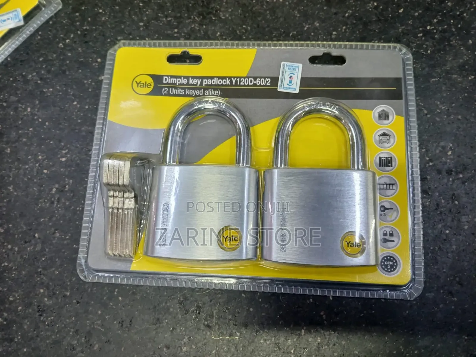 Yale 60mm 2pieces Keyed Alike Has 5 Keys for Both Padlock