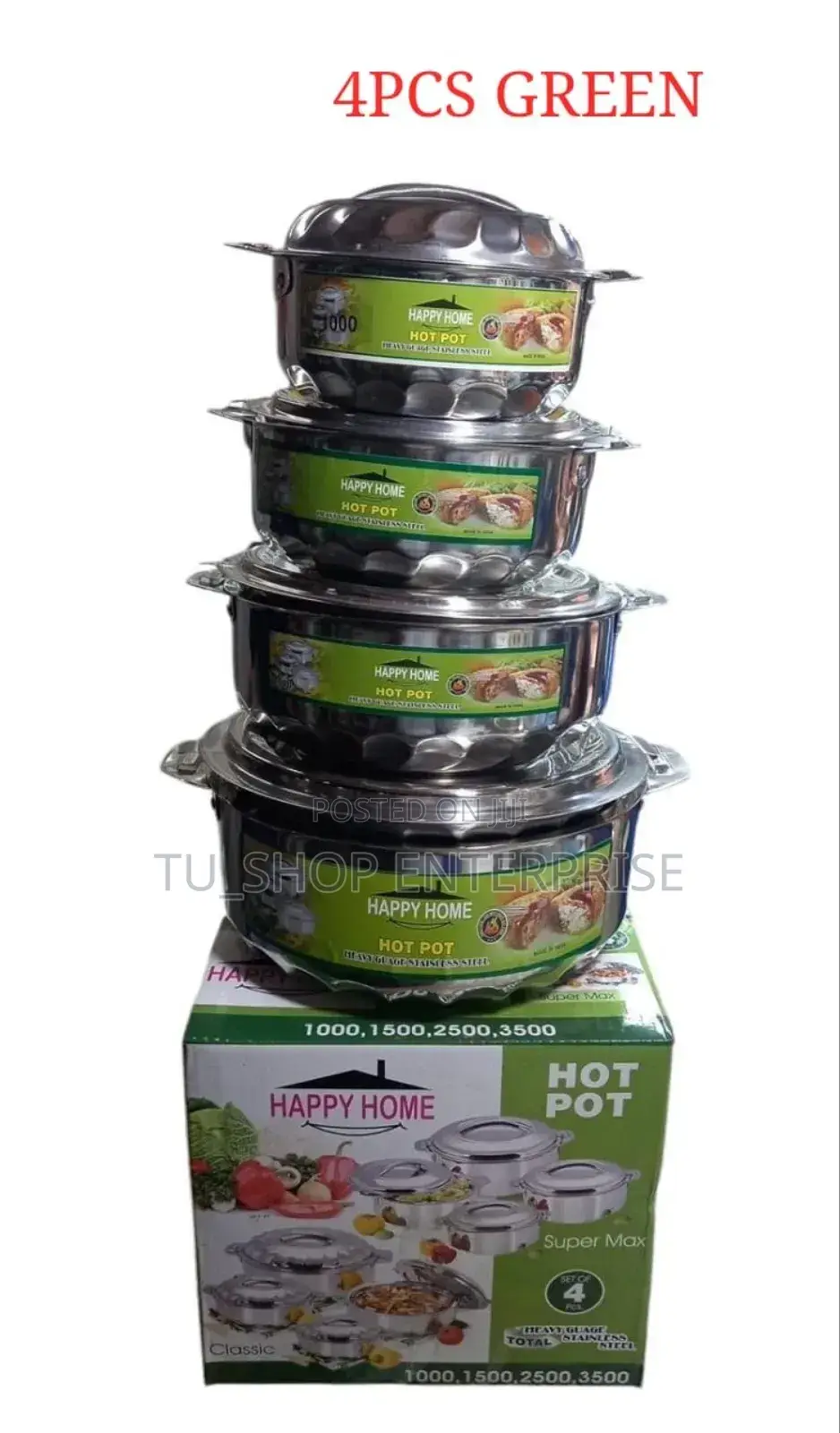 4 PCS Happy Home Stainless Steel Insulated Ho