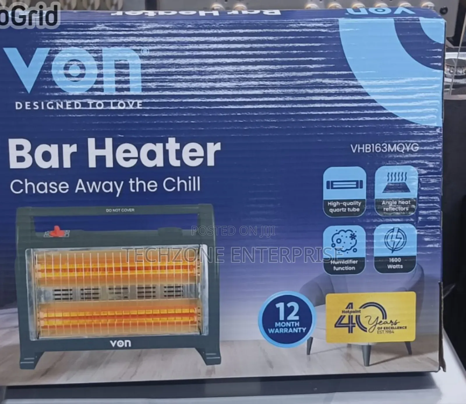 Von Vhb163mqyg Quartz Heater, 1600w - Dark Grey