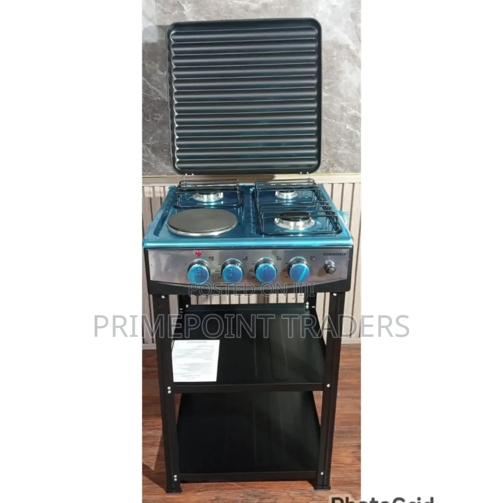 Eurochef 3 Gas +1 Electric Standing Cooker With Shelves✓