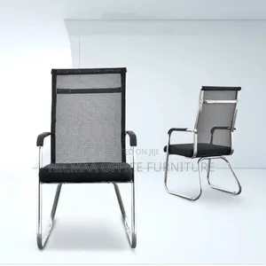 Waiting Chair: Ergomesh Sleigh Chrome Frame Visitor Chair